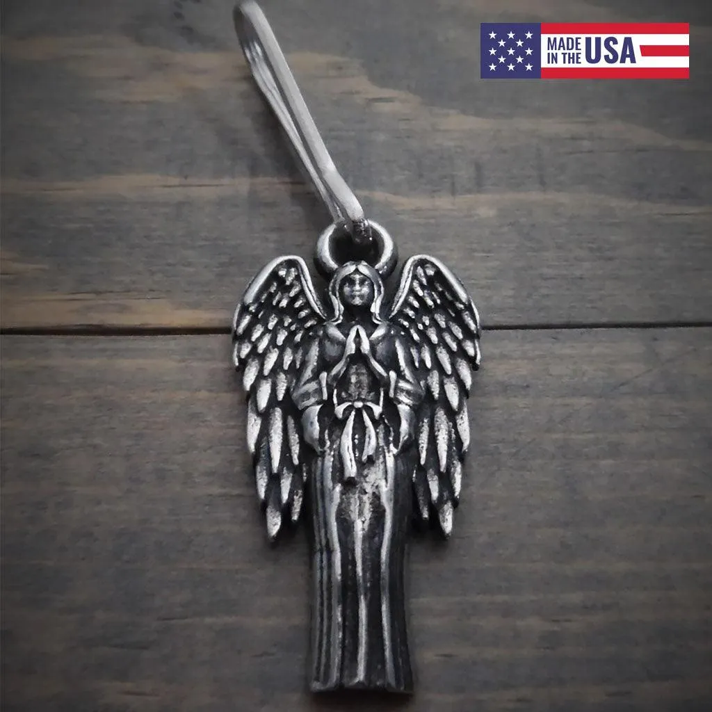 Angel Motorcycle Guardian Zipper Pull