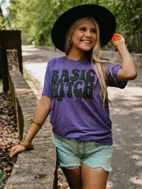 Basic Witch Retro Halloween Puff Tee