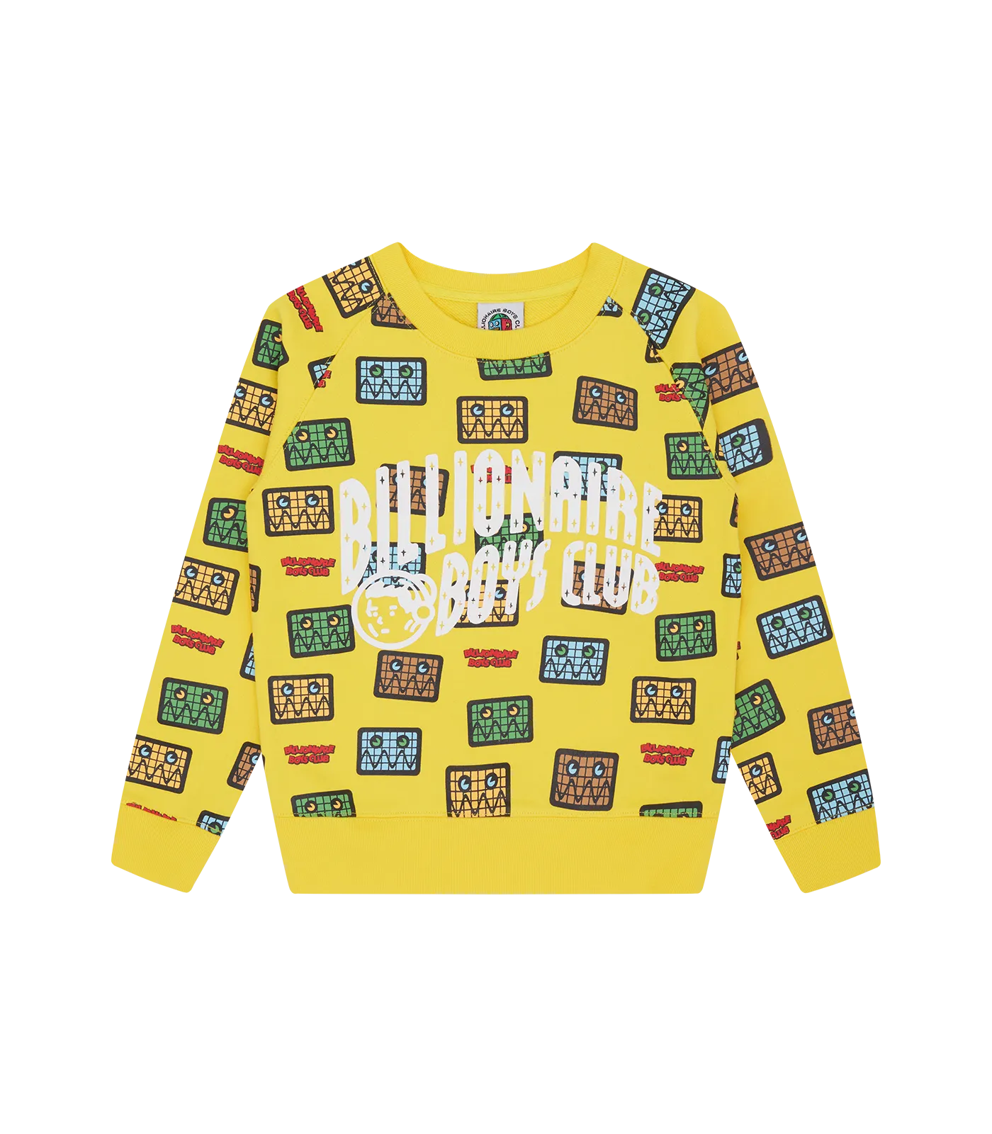 KIDS JUMBLE ROBOT A/O PRINT ARCH LOGO CREWNECK - YELLOW