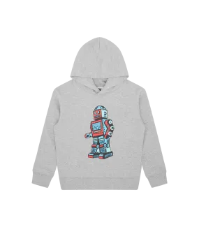 KIDS WALKING ROBOT POPOVER HOOD - HEATHER GREY