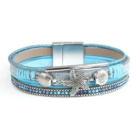 'Sea Life' Charm Cuff Bracelet - blue