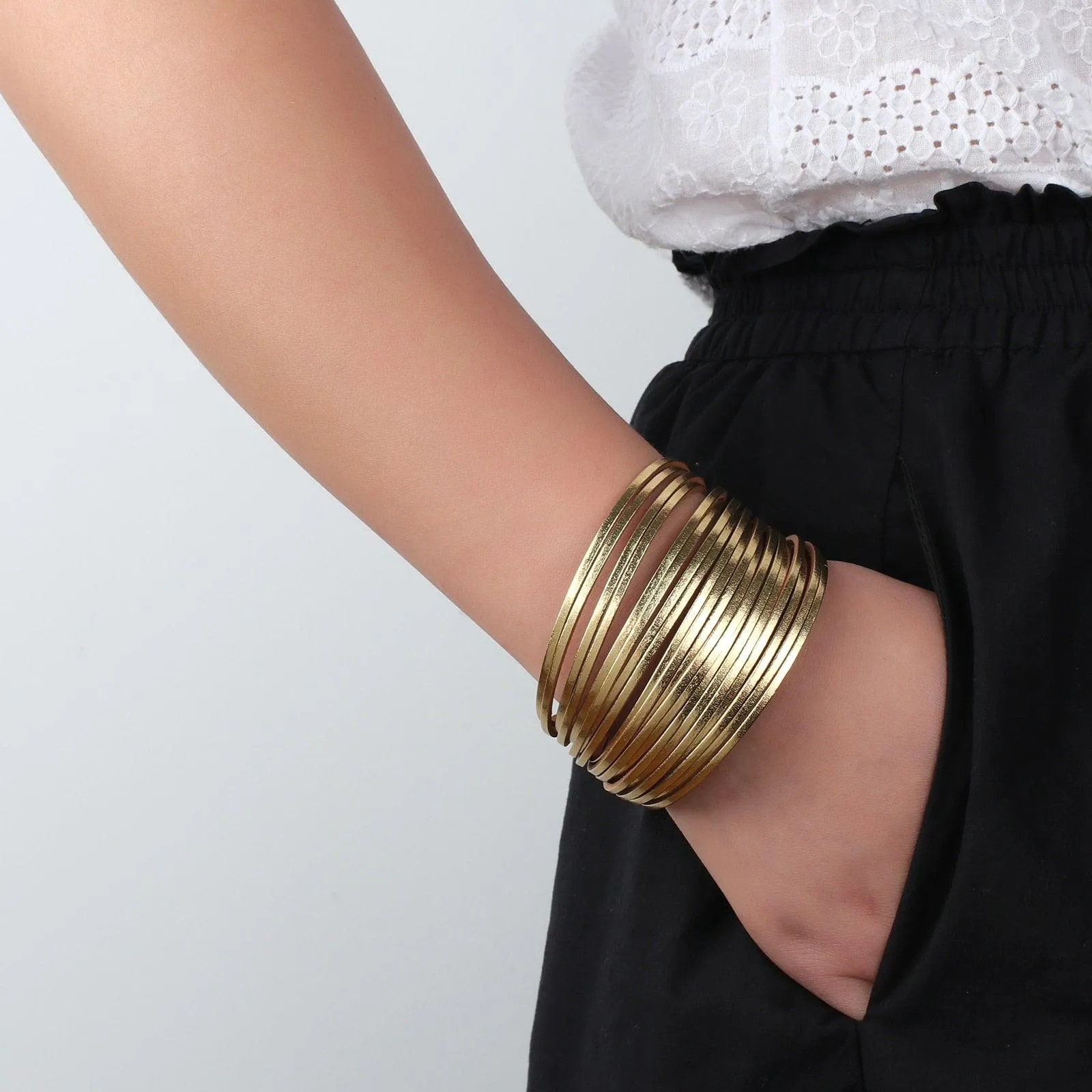 'Simple' Wide Cuff Bracelet - bronze