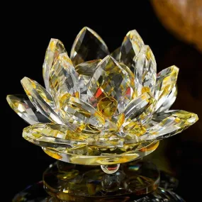 'Yellow Lotus' Flower Glass Ornament